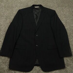 Ferretti Pronto blazer 46L Uomo Black Plaid Wool Two Button Oxford Blazer Jacket